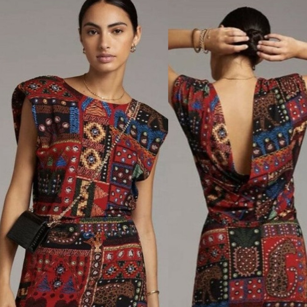 Farm Rio Multicolor Patchwork Blouse